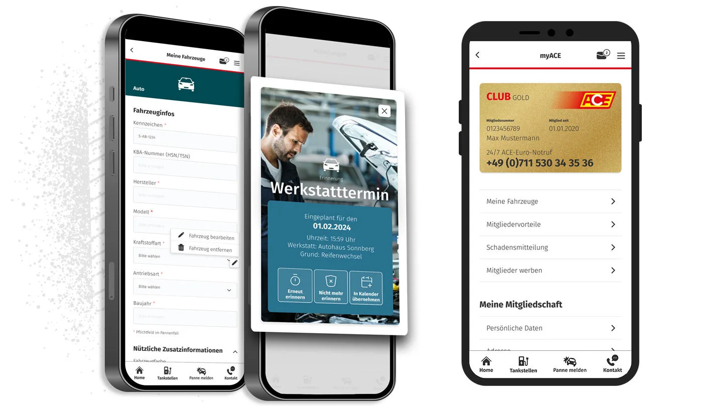 Die ACE App in neuem Design