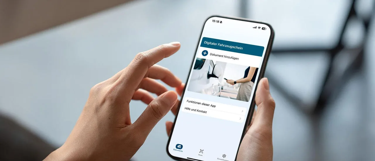 Fahrzeugschein auf dem Smartphone mit der i-KFZ-App