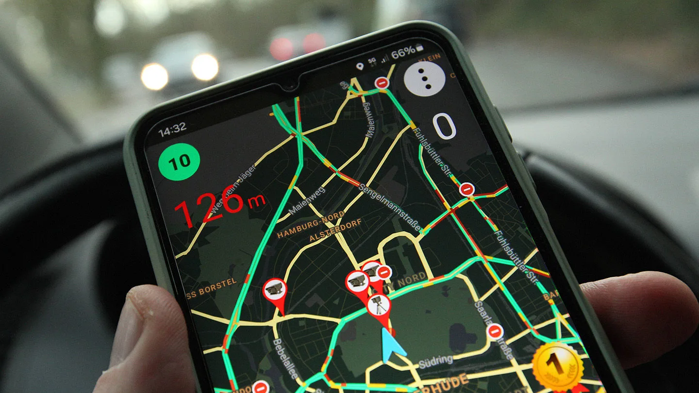 Geöffnete Blitzer-App