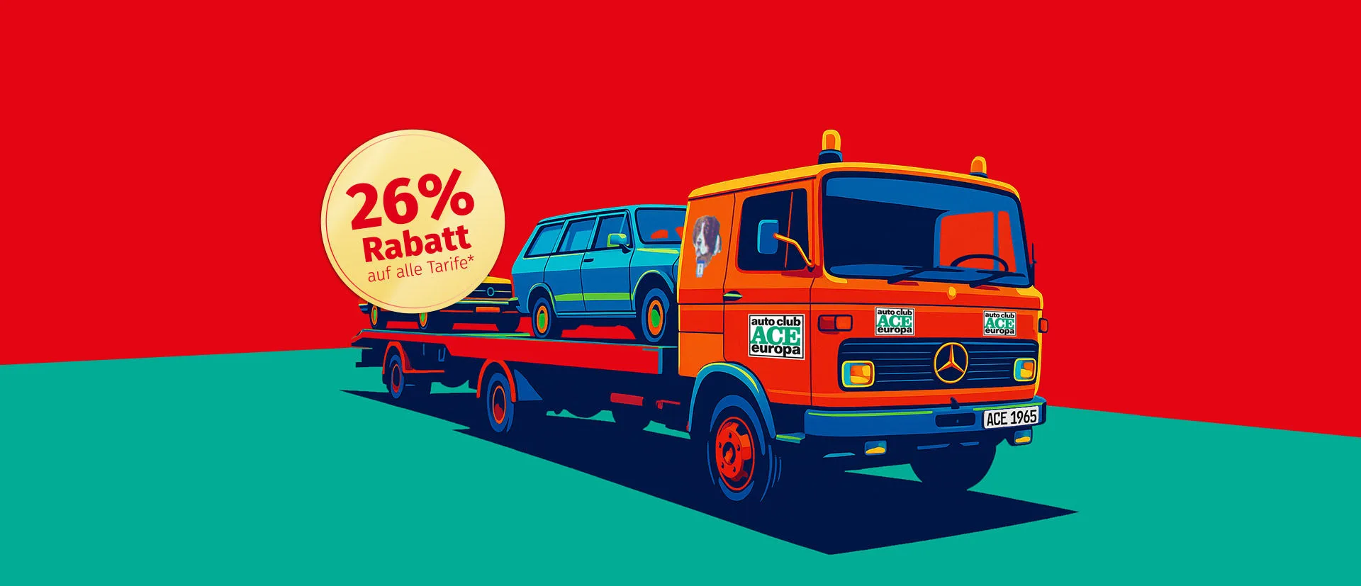 Pannenhelfer vor dem ACE Abschlepper